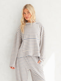 Sadie Stripe Hoodie - Baby Blue Stripe