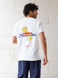 Olive Print Relaxed T-Shirt - White