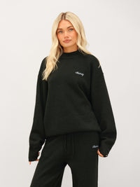 Oversized Knitted Sweater - Dark Green