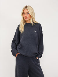 Oversized Knitted Sweater - True Navy