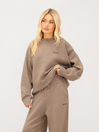 Oversized Knitted Sweater - Soft Brown