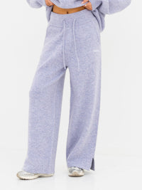Knitted Wide Leg Sweatpants - Lilac