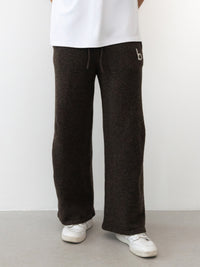 Alfie Knitted Wide Leg Sweatpants - Dark Brown