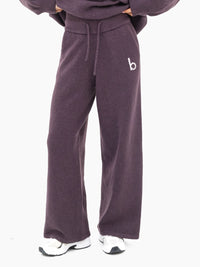 Mabel Knitted Wide Leg Sweatpants - Plum