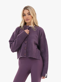 Mabel Button Up Cardigan - Plum