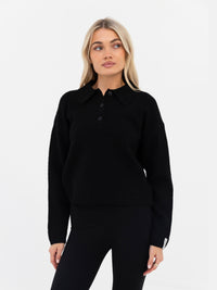 Mabel Knitted Polo - Black