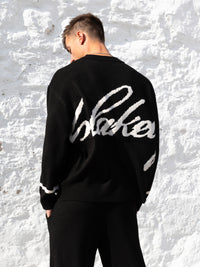 Relaxed Knitted Sweater - Black