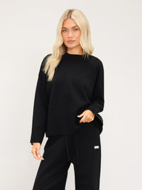 Layla Oversized Knitted Sweater - Black