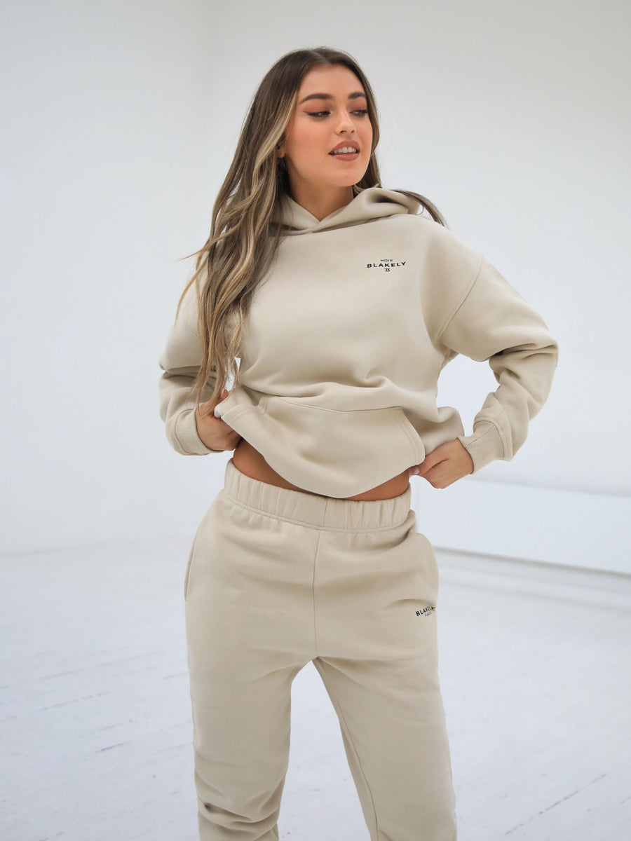 Noir II Women's Relaxed Hoodie - Soft Beige