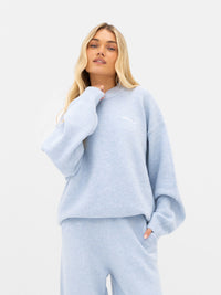 Oversized Knitted Sweater - Baby Blue