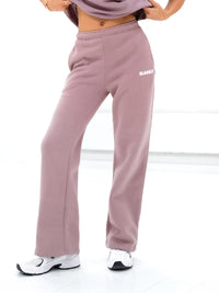 Cloud Print Wide Leg Sweatpants - Dusty Pink