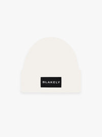 Label Knit Beanie - Cream