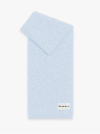 Label Knitted Scarf - Baby Blue