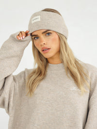 Label Knitted Headband - Toasted Taupe