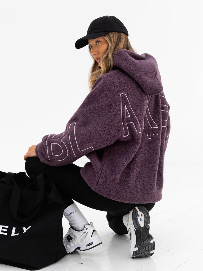 Borg Isabel Oversized Hoodie - Plum