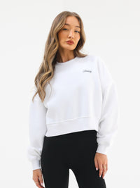 Off Duty Cropped Sweater - White