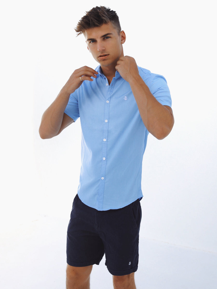 Canberra Short Sleeve Shirt Blue Blakely Clothing US
