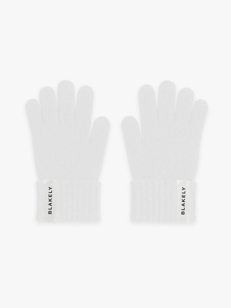 Label Knitted Gloves - Marl Grey