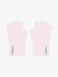 Label Knitted Gloves - Marshmallow Pink
