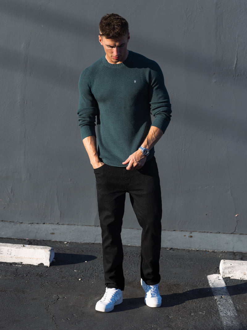 Olton Anchor Knit Sweater - Teal Green