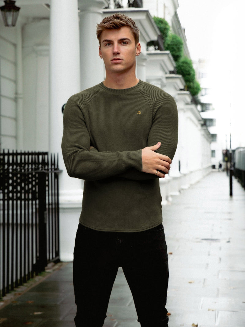 Olton Knit Sweater - Khaki Green