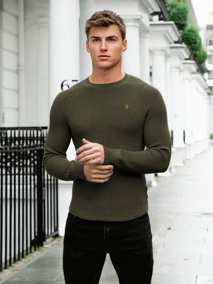 Olton Knit Sweater - Khaki Green