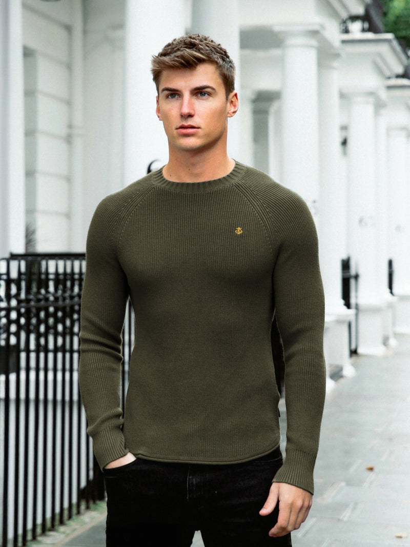 Olton Knit Sweater - Khaki Green