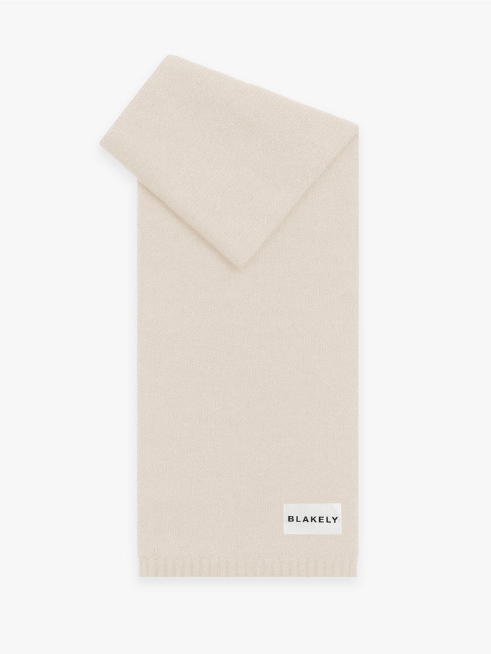 Label Knitted Scarf - Vanilla