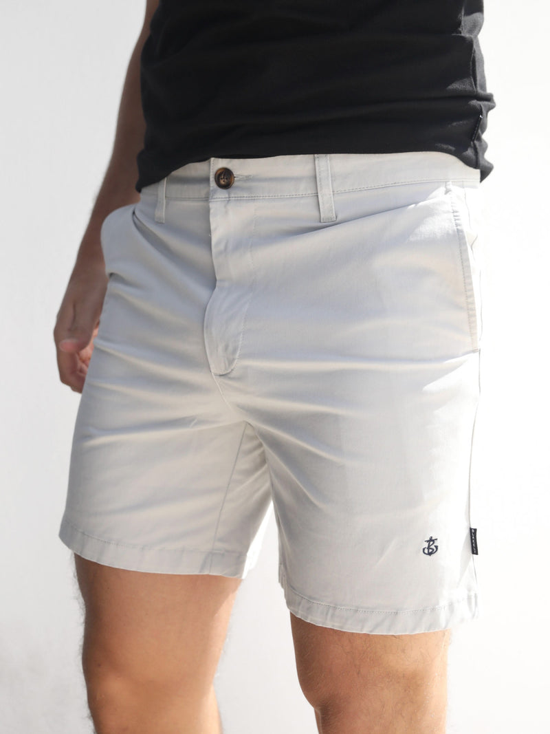 Stretch Chino Shorts - Light Grey