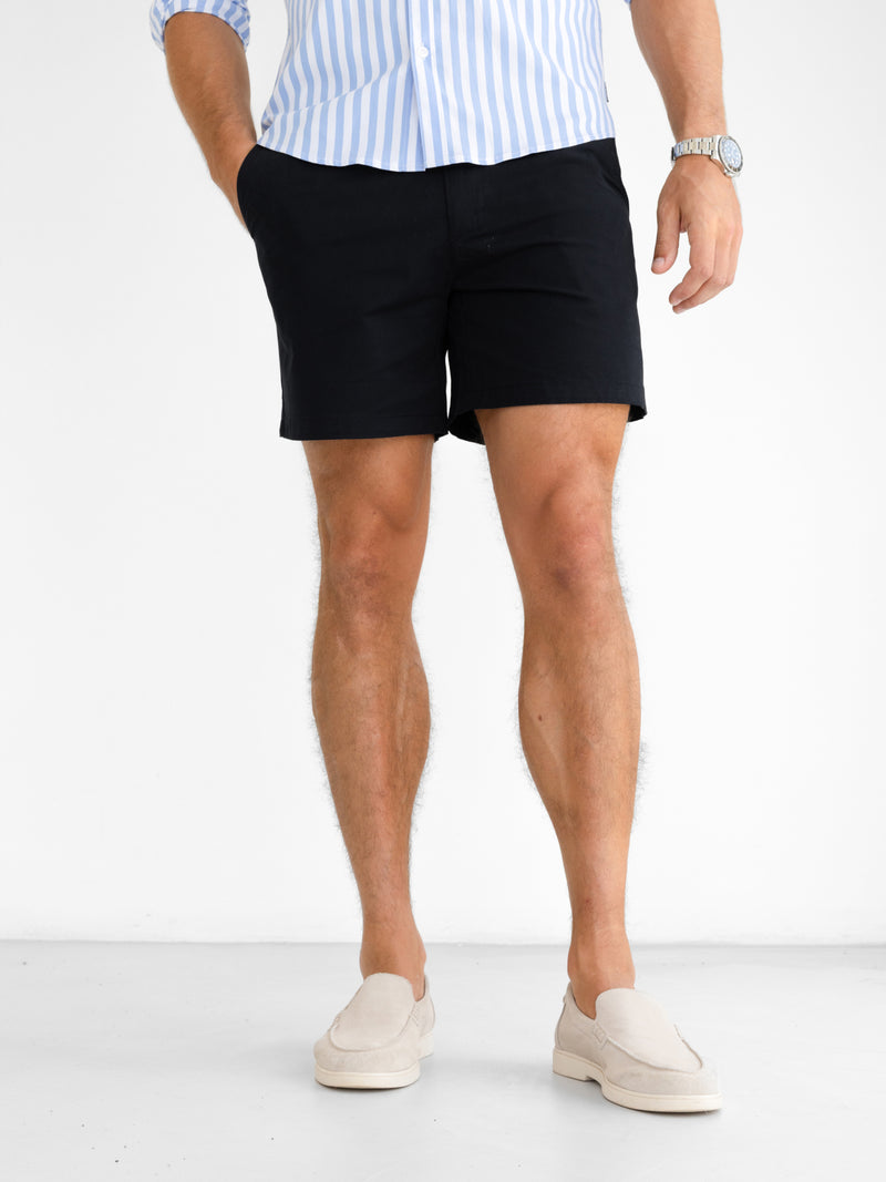 Conrad Stretch Chino Shorts - Black