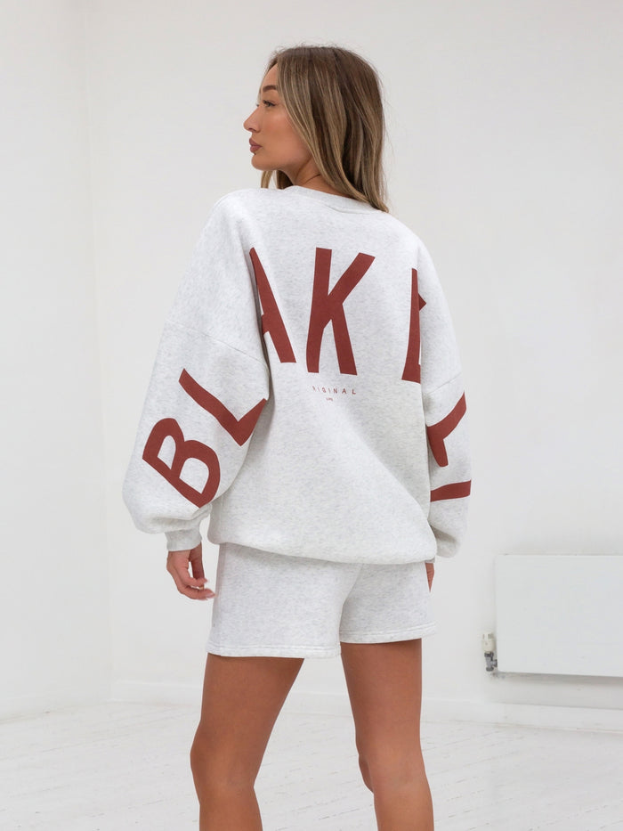 Isabel Oversized Jumper - Marl White & Sand Red