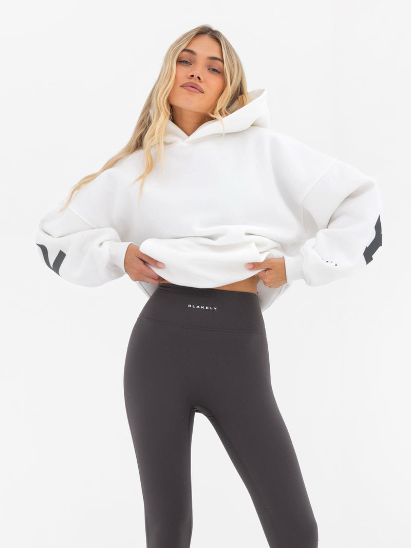 Isabel Oversized Hoodie - Flat White & Graphite
