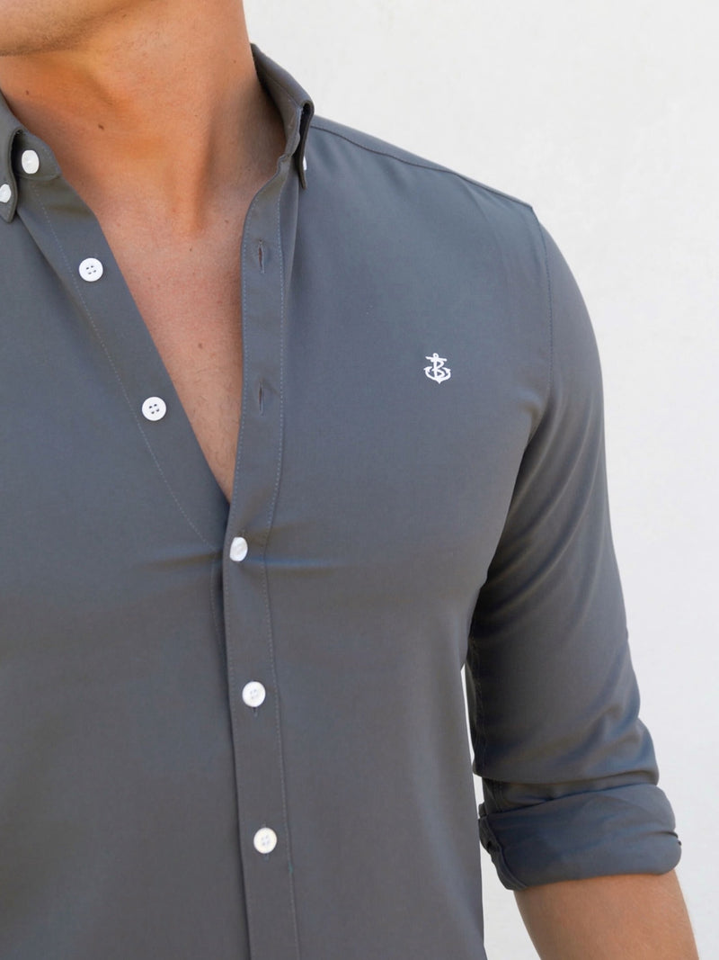 Otto Long Sleeve Shirt - Charcoal