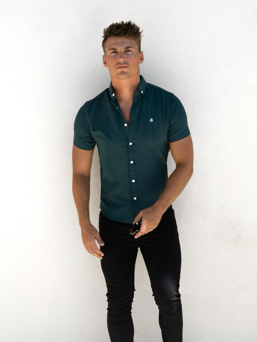 Alaric Short Sleeve Shirt - Teal Green