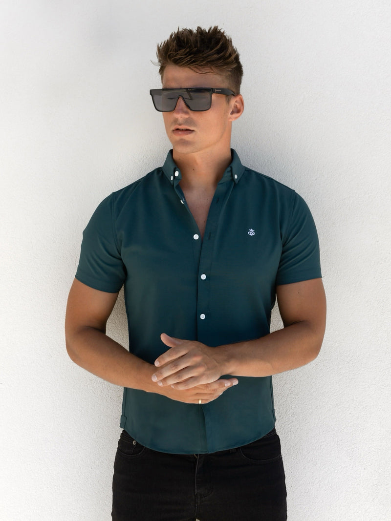 Alaric Short Sleeve Shirt - Teal Green