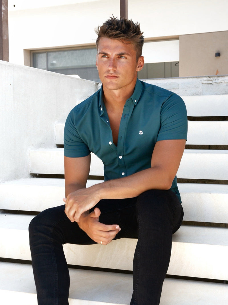 Alaric Short Sleeve Shirt - Teal Green