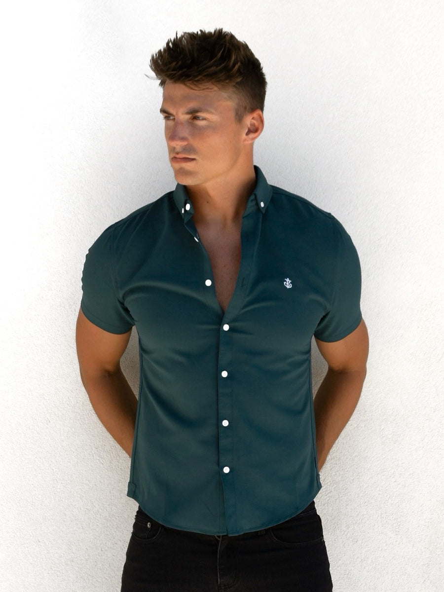 Alaric Short Sleeve Shirt - Teal Green