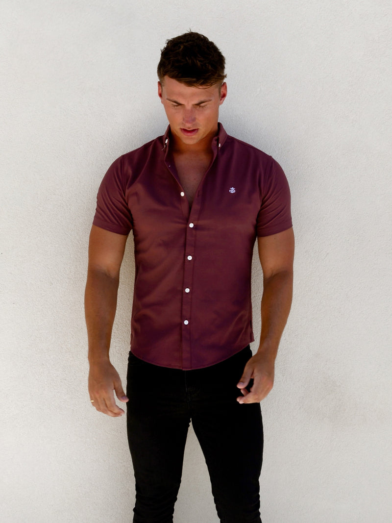 Maidstone Short Sleeve Shirt - Burgundy