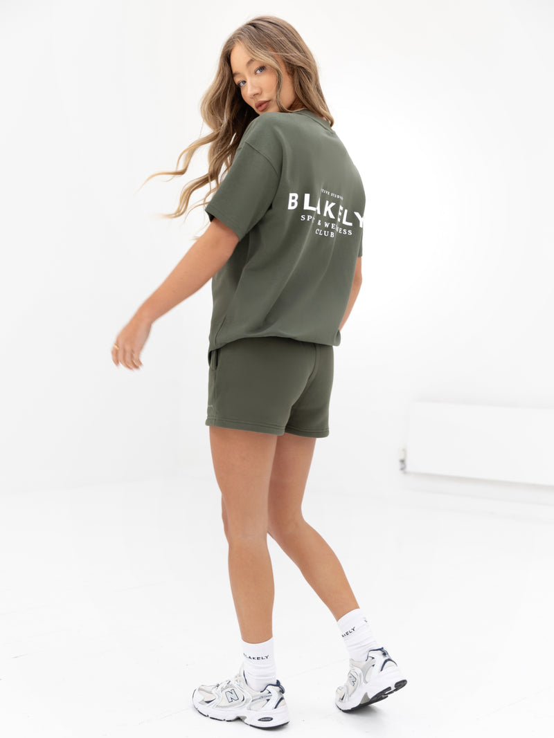 Active Studios T-Shirt & Jogger Shorts Set - Khaki Green