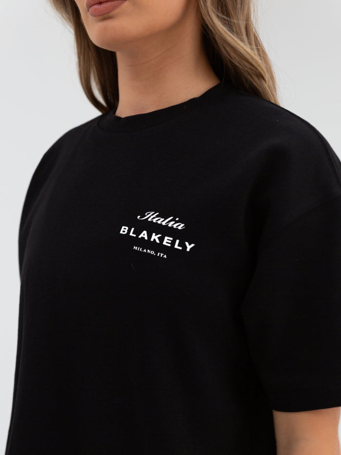 Italia Oversized T-Shirt - Black