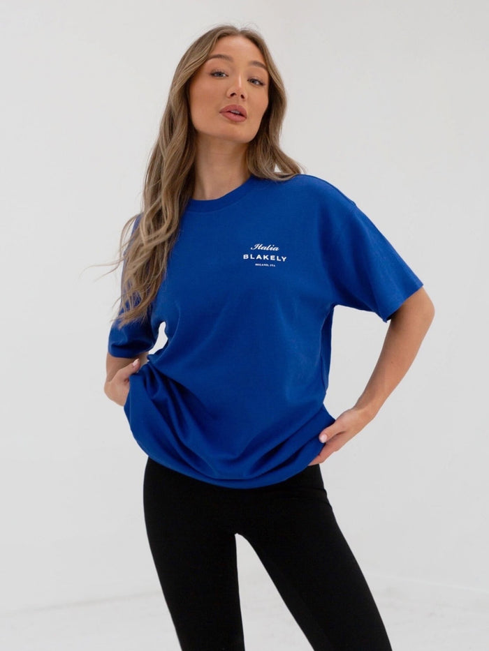 Italia Oversized T-Shirt - Cobalt Blue