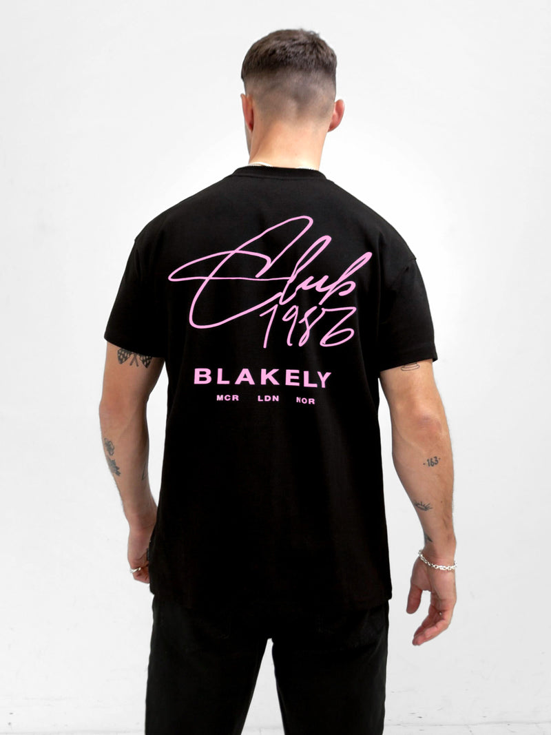 Club Relaxed T-Shirt - Black & Pink