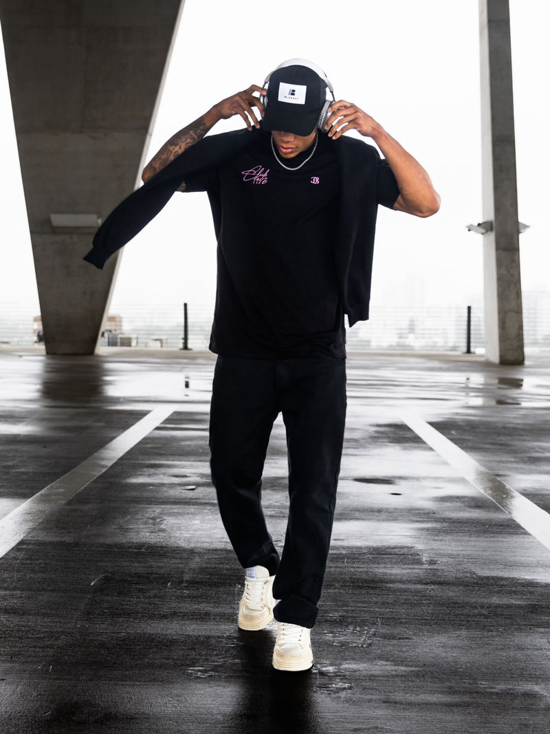 Club Relaxed T-Shirt - Black & Pink