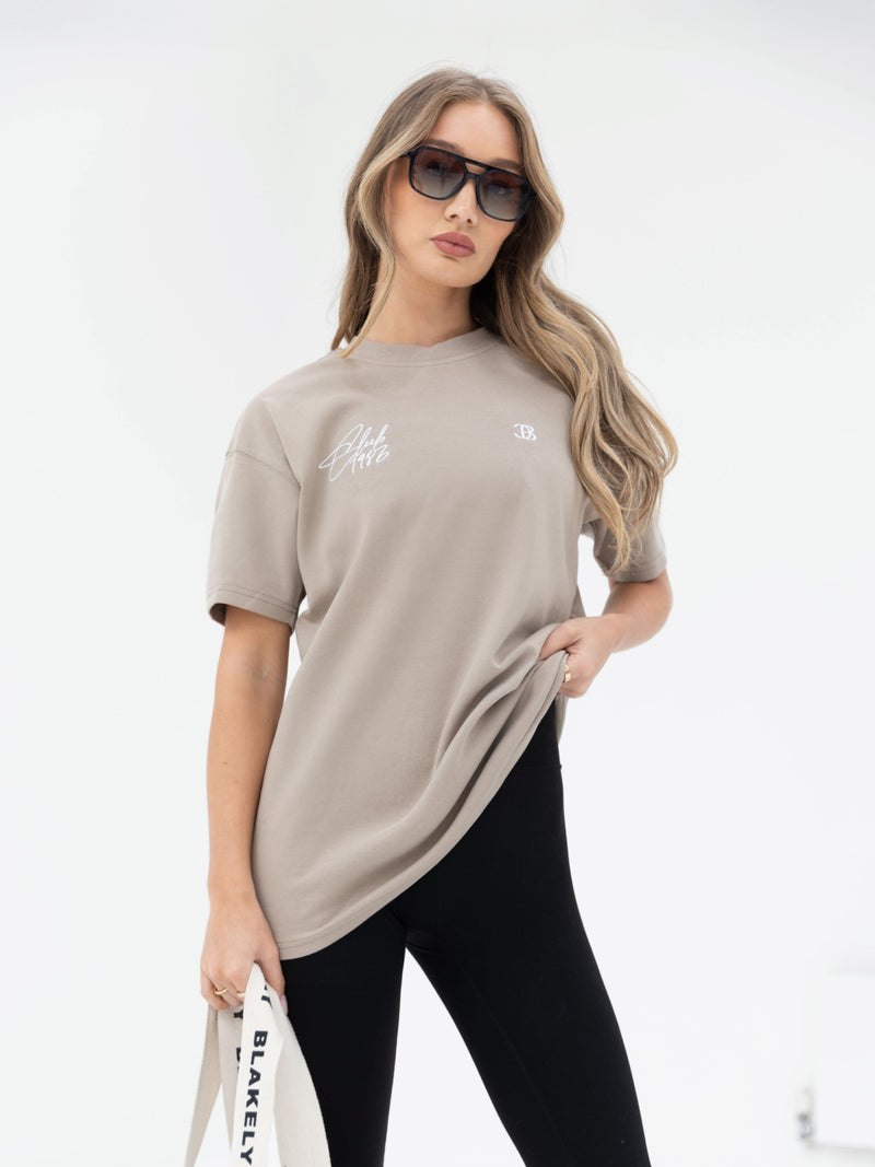 Club Oversized T-Shirt - Washed Khaki