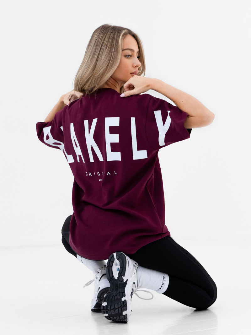 Isabel Oversized T-Shirt - Burgundy