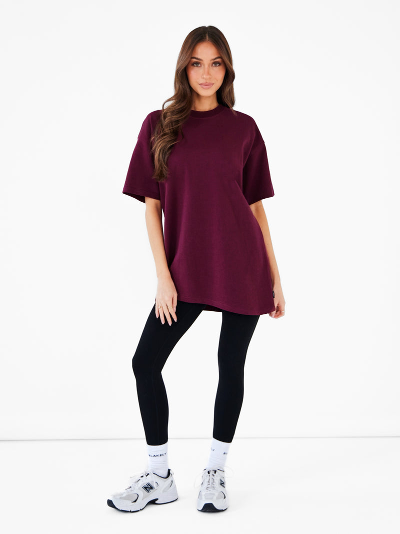 Isabel Oversized T-Shirt - Burgundy