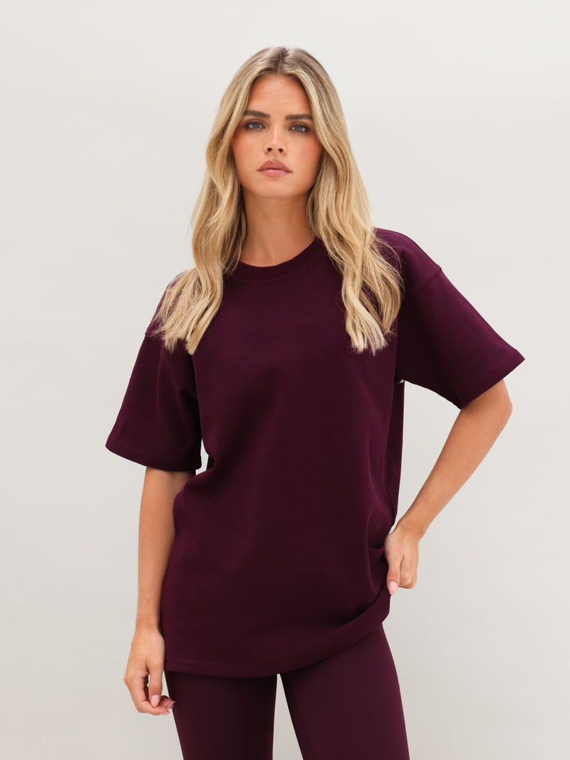 Isabel Oversized T-Shirt - Dark Cherry