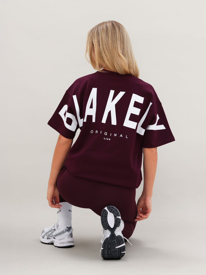 Isabel Oversized T-Shirt - Dark Cherry