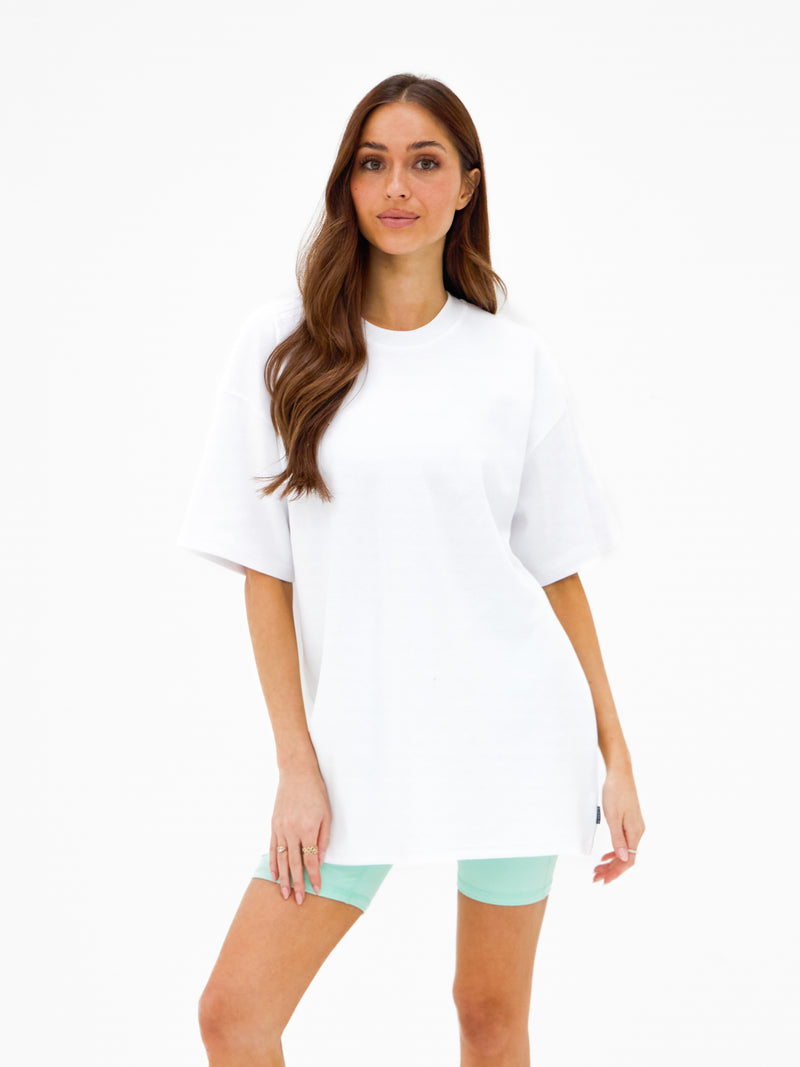Isabel Oversized T-Shirt - White & Pastel Green