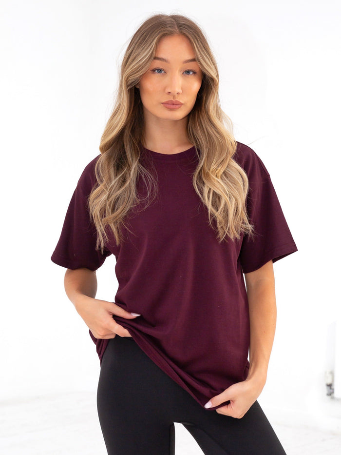 Isabel Oversized T-Shirt - Burgundy